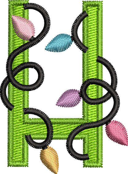 26 Motifs de broderie machine : Alphabet Guirlande