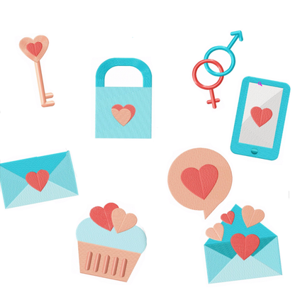 8 motifs de broderie machine : Icônes de Saint-Valentin