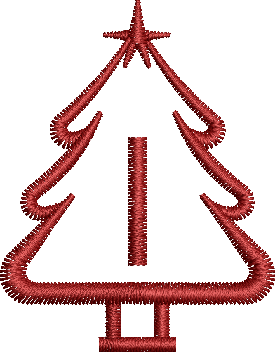 26 Motifs de broderie machine : Alphabet Sapin 2