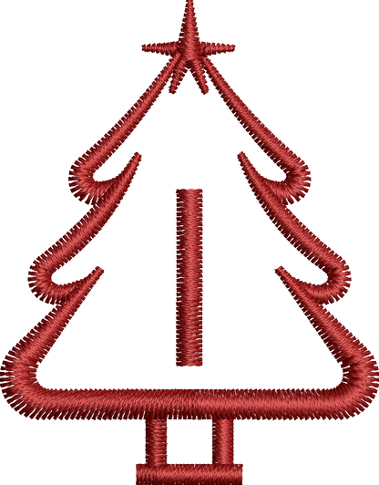 26 Motifs de broderie machine : Alphabet Sapin 2