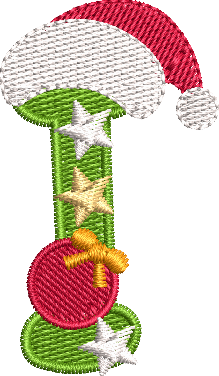 26 Motifs de broderie machine : Alphabet Noël