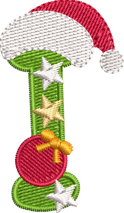 26 Motifs de broderie machine : Alphabet Noël