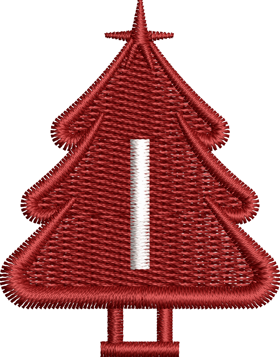 26 Motifs de broderie machine : Alphabet Sapin
