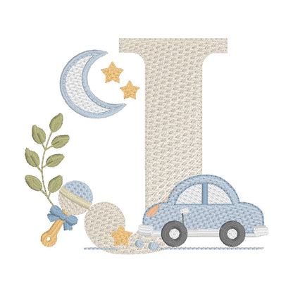 26 Lettres Voiture et 9 éléments décoratifs