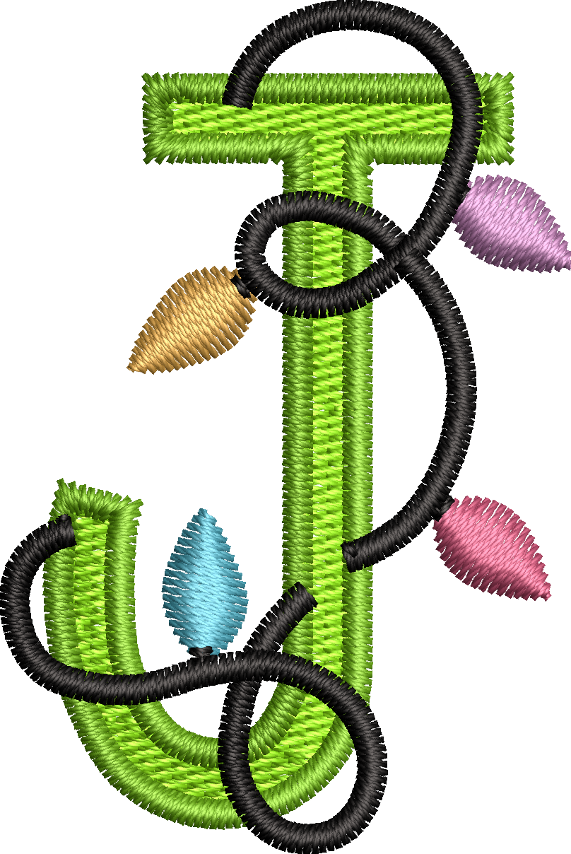 26 Motifs de broderie machine : Alphabet Guirlande