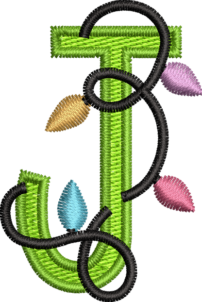 26 Motifs de broderie machine : Alphabet Guirlande