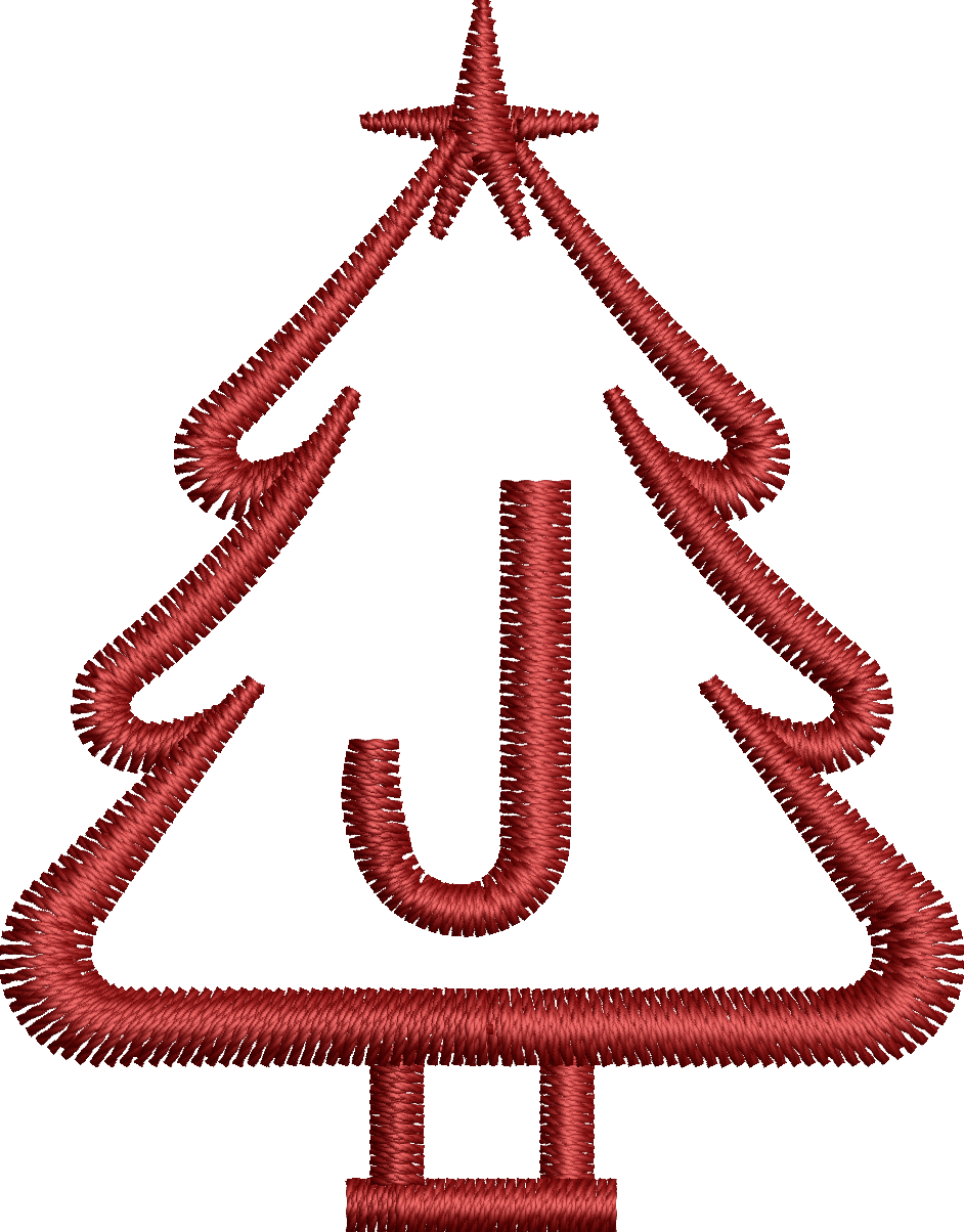 26 Motifs de broderie machine : Alphabet Sapin 2