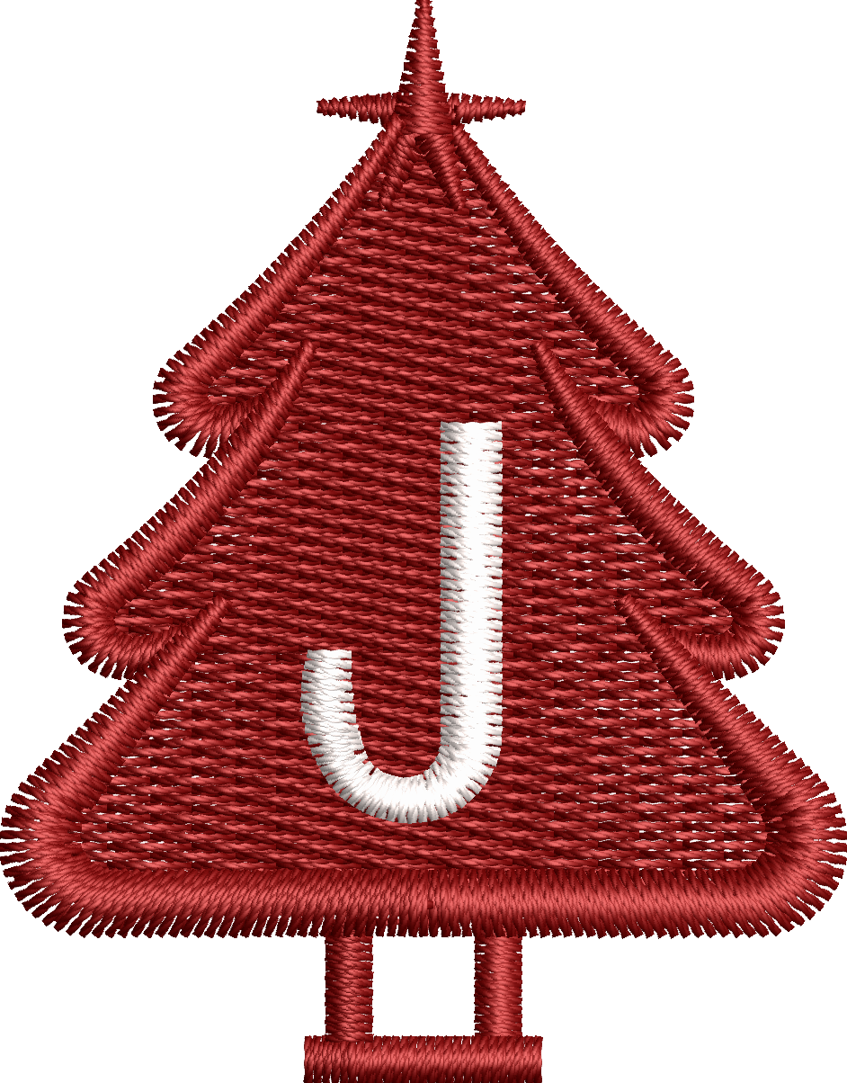 26 Motifs de broderie machine : Alphabet Sapin