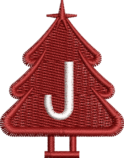 26 Motifs de broderie machine : Alphabet Sapin