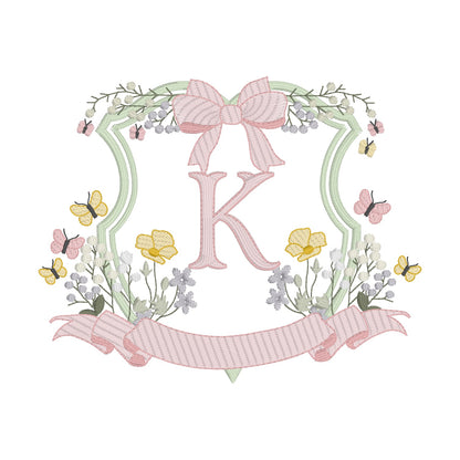 26 Lettres Jardin avec Couronne