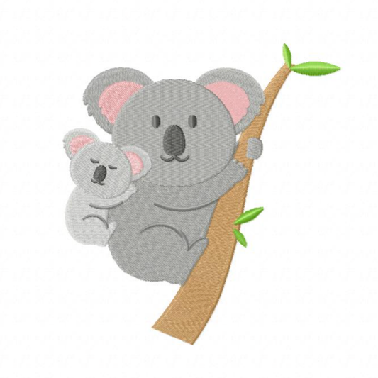 Motif de broderie machine : Koala avec bébé