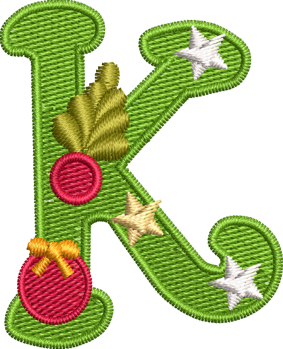 26 Motifs de broderie machine : Alphabet Noël