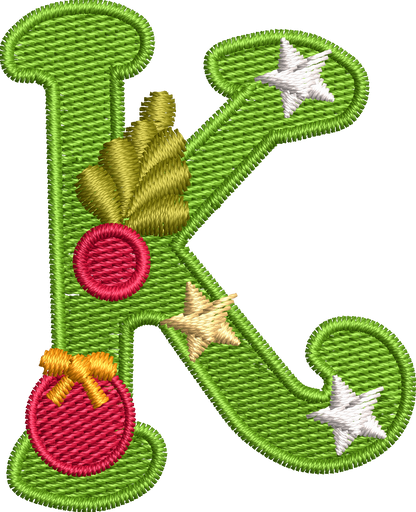 26 Motifs de broderie machine : Alphabet Noël