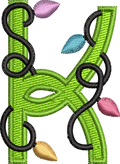 26 Motifs de broderie machine : Alphabet Guirlande