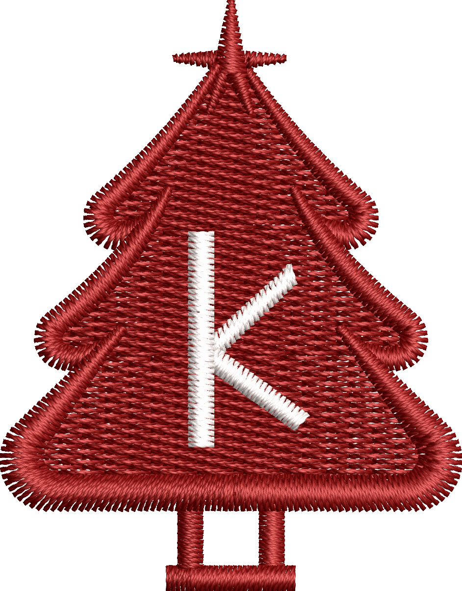 26 Motifs de broderie machine : Alphabet Sapin