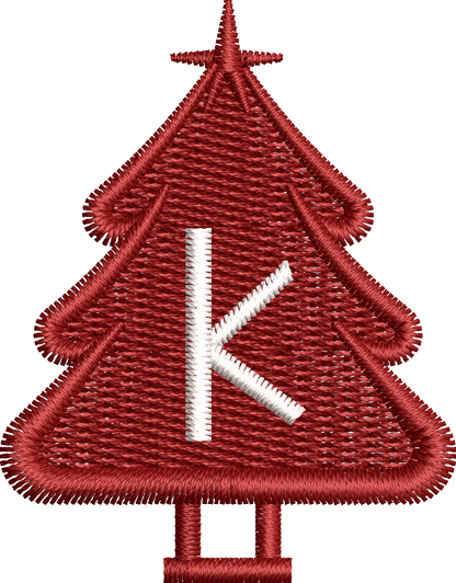 26 Motifs de broderie machine : Alphabet Sapin