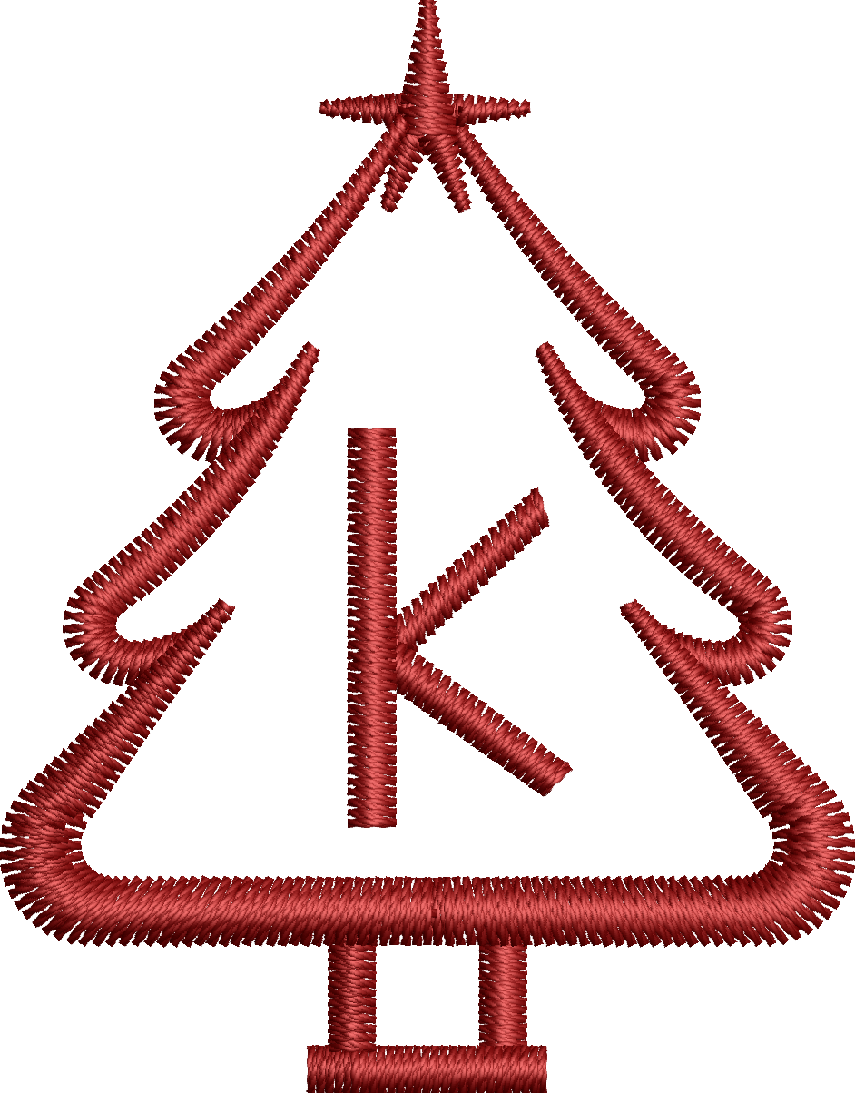 26 Motifs de broderie machine : Alphabet Sapin 2