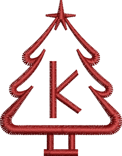 26 Motifs de broderie machine : Alphabet Sapin 2