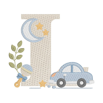 26 Lettres Voiture et 9 éléments décoratifs