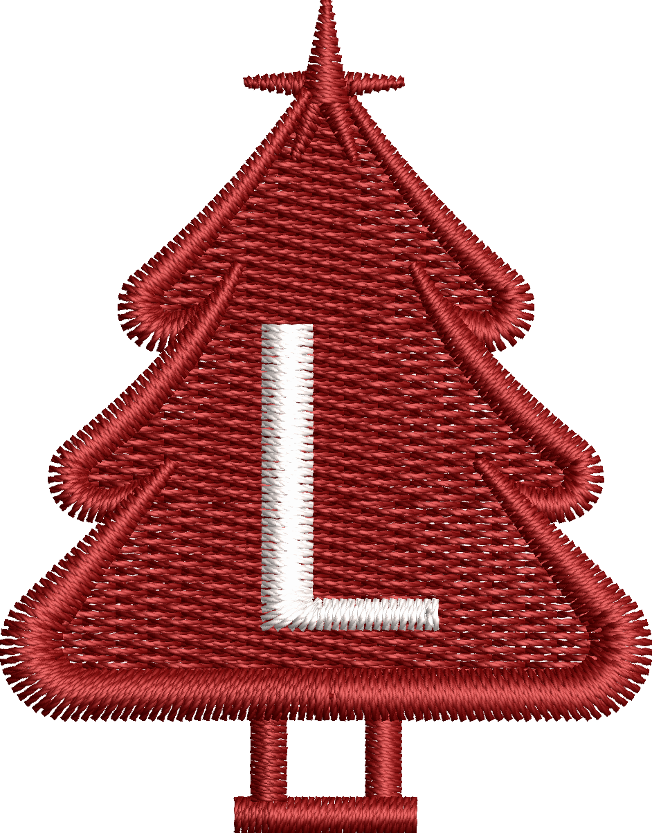 26 Motifs de broderie machine : Alphabet Sapin