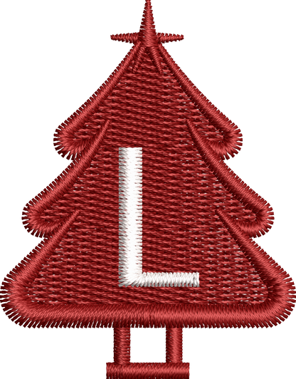 26 Motifs de broderie machine : Alphabet Sapin