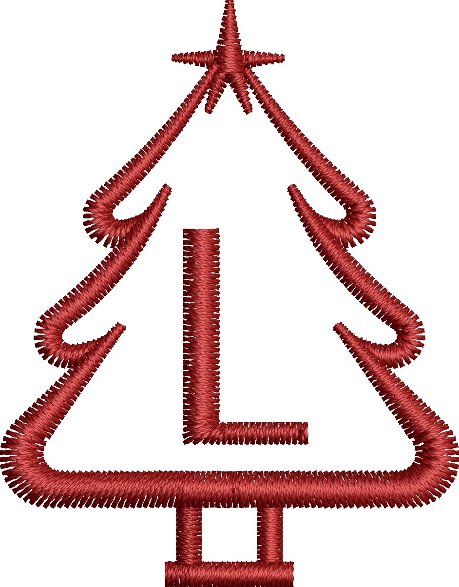 26 Motifs de broderie machine : Alphabet Sapin 2