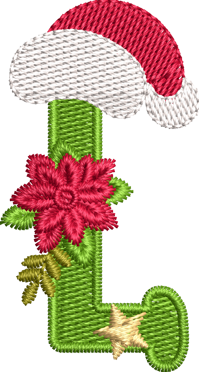 26 Motifs de broderie machine : Alphabet Noël