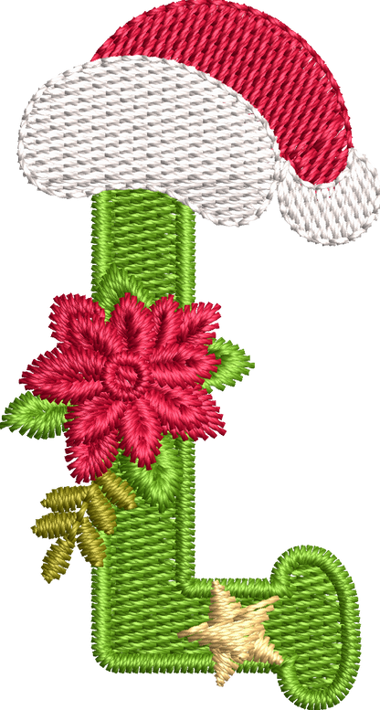 26 Motifs de broderie machine : Alphabet Noël
