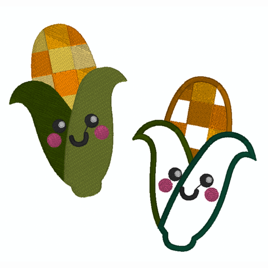 Pack de 2 motifs de broderie machine et appliqué : Epis de maïs mignon