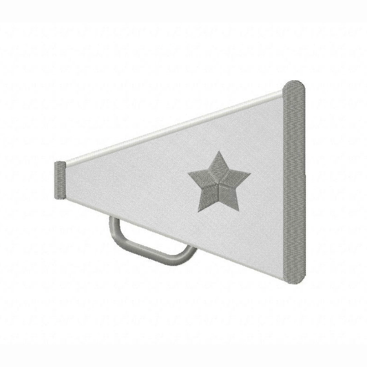 Motif de broderie machine : Megaphone gris
