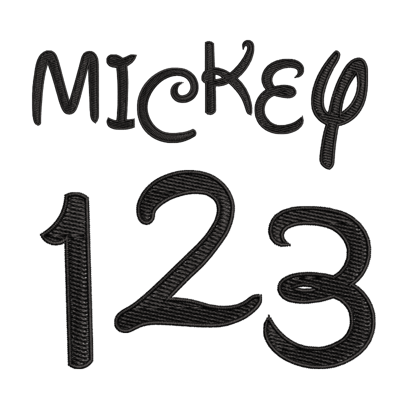 64 Motifs de broderie machine : Alphabet 26 lettres Mickey