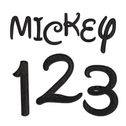 64 Motifs de broderie machine : Alphabet 26 lettres Mickey