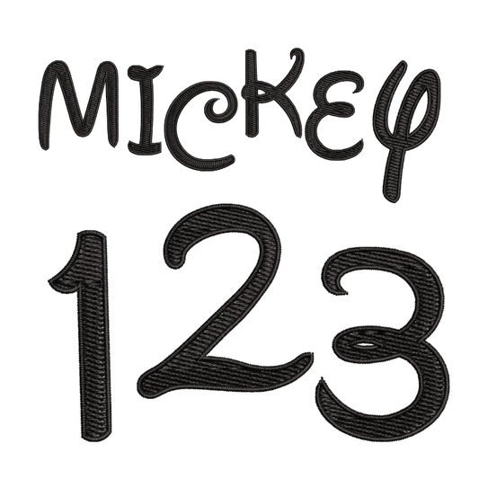 64 Motifs de broderie machine : Alphabet 26 lettres Mickey