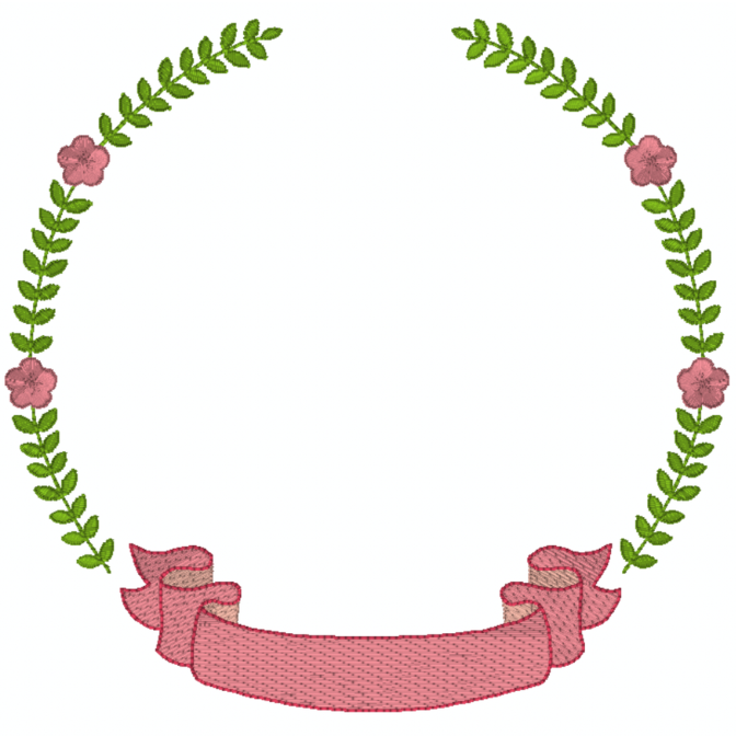 Motif de broderie machine : Bordure couronne fleur