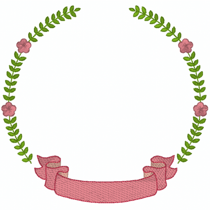 Motif de broderie machine : Bordure couronne fleur