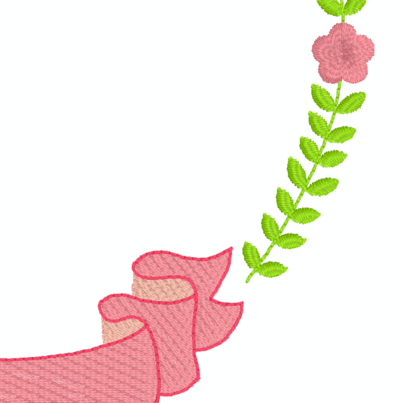 Motif de broderie machine : Bordure couronne fleur