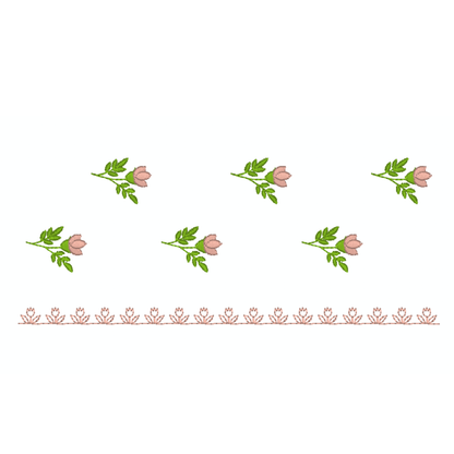 Motif de broderie machine : Bordure mini tulipes
