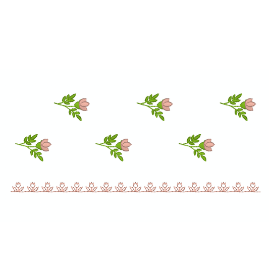 Motif de broderie machine : Bordure mini tulipes