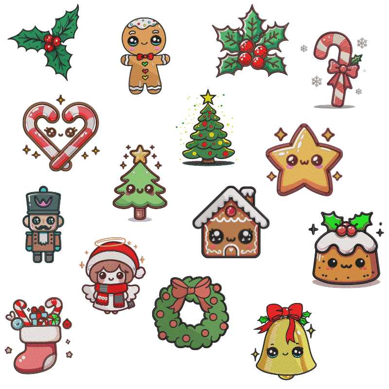 15 motifs de broderie machine : Décors de Noël