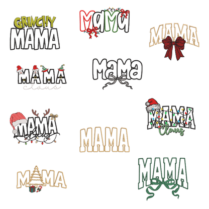 11 motifs de broderie machine : Appliqués MAMA Noël