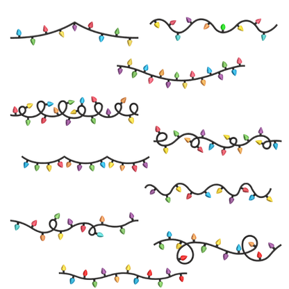 12 motifs de broderie machine : Guirlandes de Noël