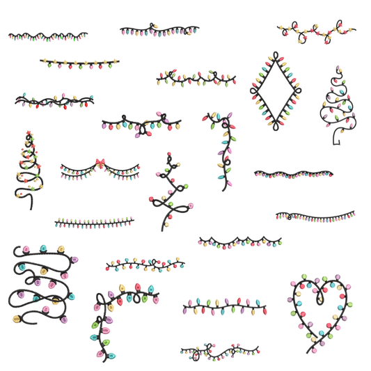 25 motifs de broderie machine : Guirlandes de Noël 2