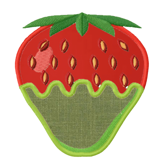Motif de broderie machine : Appliqué Fraise Thé Matcha