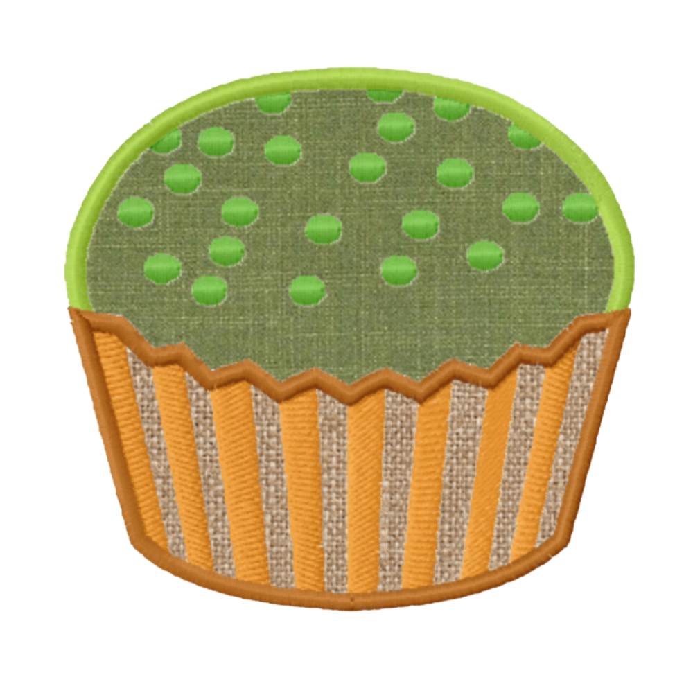 Diseño de bordado a máquina: Aplicación de muffin de té matcha