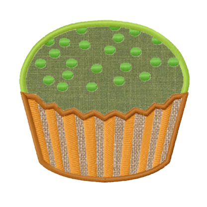 Diseño de bordado a máquina: Aplicación de muffin de té matcha