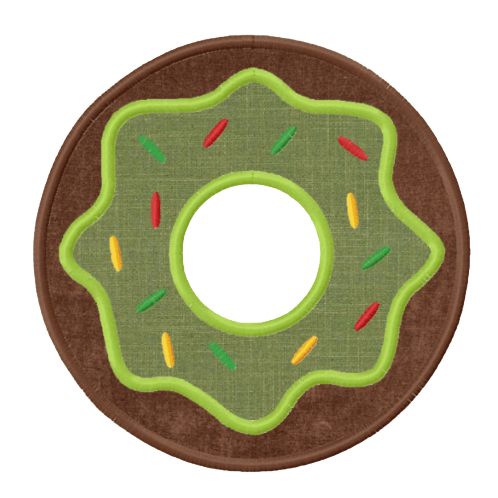Diseño de bordado a máquina: Aplicación de donut de té matcha