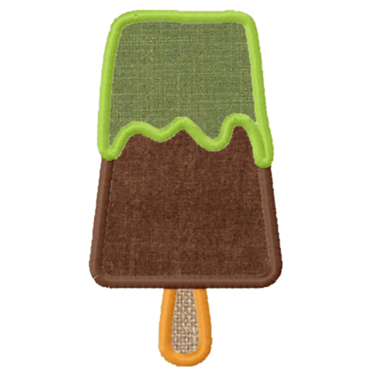 Motif de broderie machine : Appliqué Bâtonnet de Glace Thé Matcha