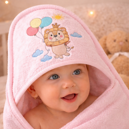 Motif de broderie machine : Bébé Lion avec Ballons