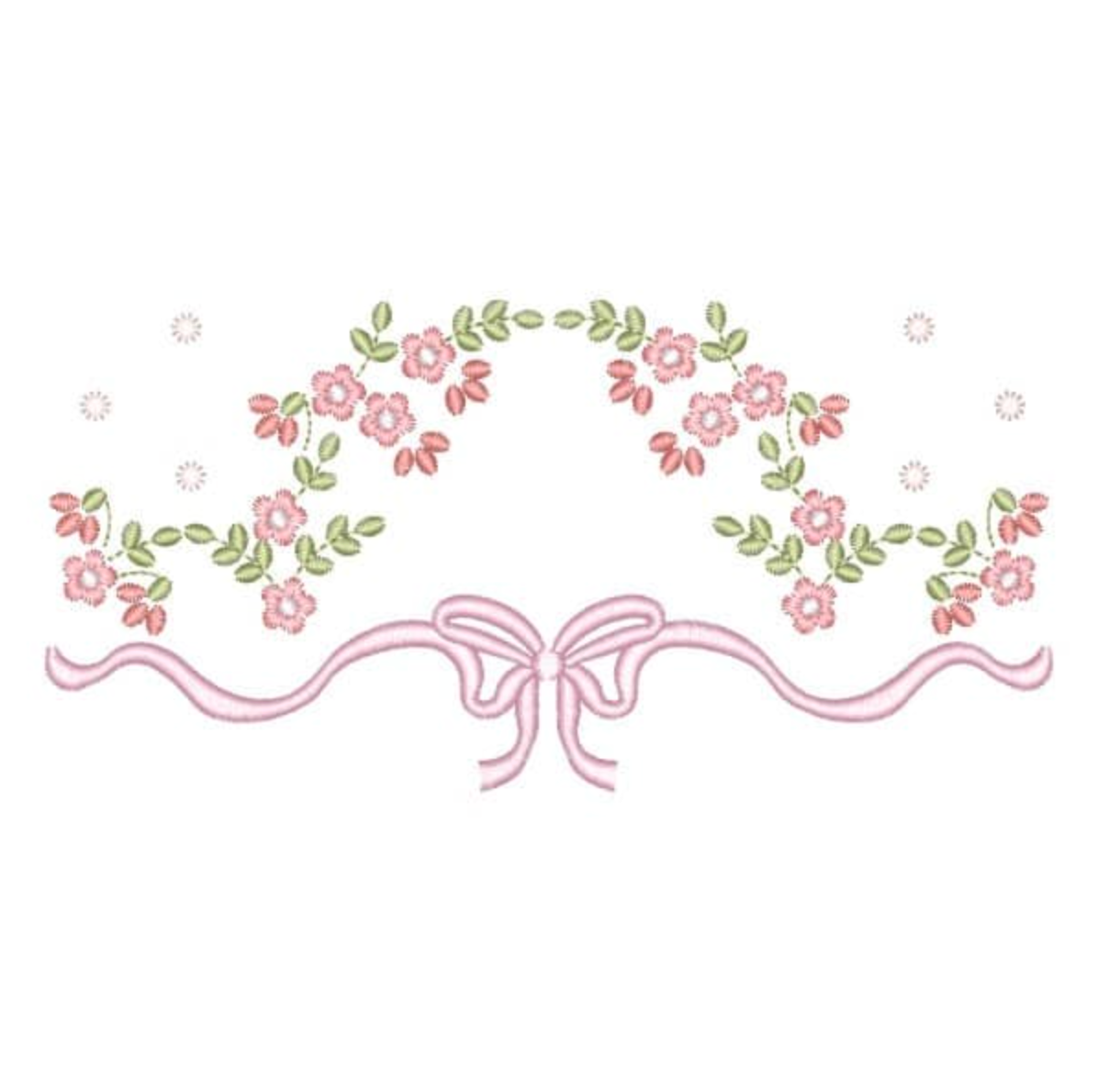 Motif de broderie machine : Fleur et Noeud