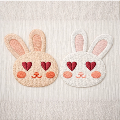 6 motifs de broderie machine : Lapin de Saint-Valentin